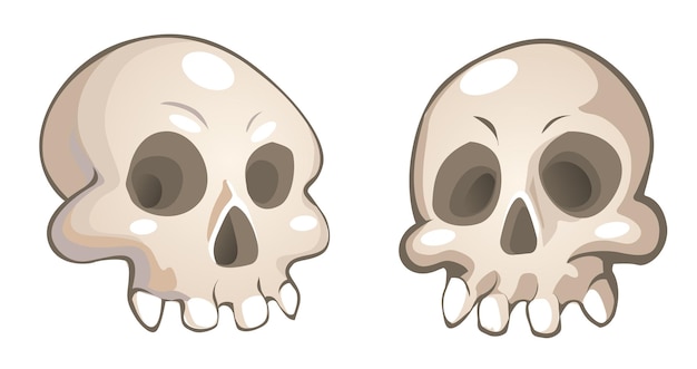 Calaveras de dibujos animados vectoriales