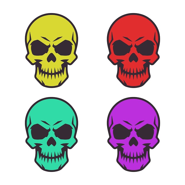 Las calaveras son vectores de arte pop de colores