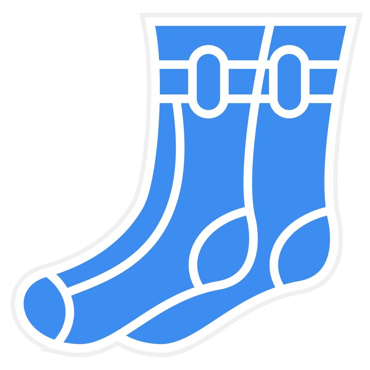Vector un calcetín azul con un diseño que dice x en él
