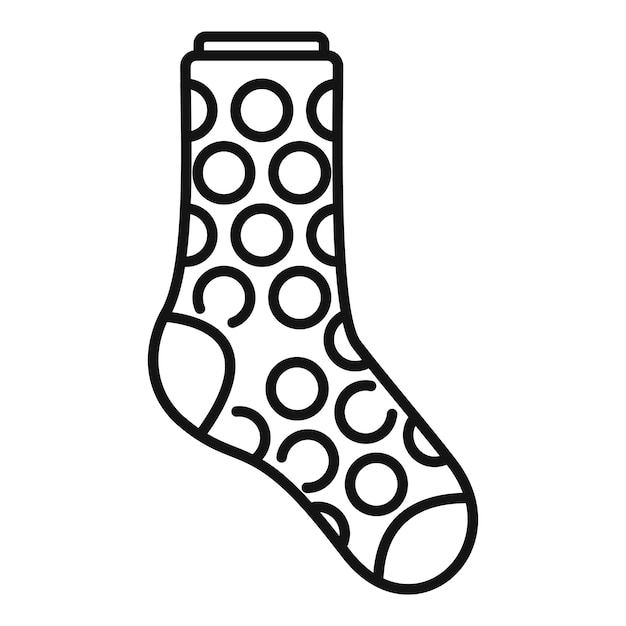 Calcetín círculo icono contorno vector Calcetín de lana deportivo Invierno lindo par