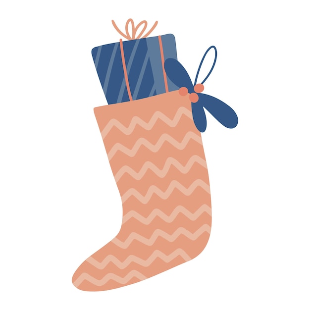 Calcetín de navidad lleno de caja de regalo calcetín de navidad gran símbolo para tarjetas de navidad carteles pegatinas pegatinas ...