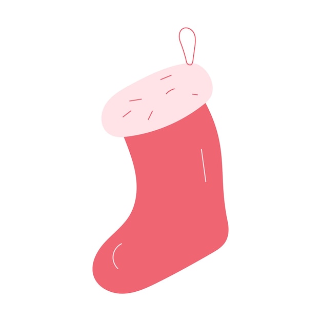 Calcetín de Navidad Vacaciones Santa Claus calcetín de invierno para regalos Ilustración vectorial