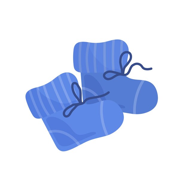 Calcetines azules para bebés con corbatas sobre un fondo blanco