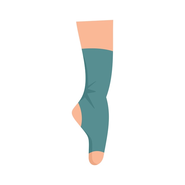 Calcetines de ballet icono vector plano pie pierna tobillo mujer calcetín descalzo aislado