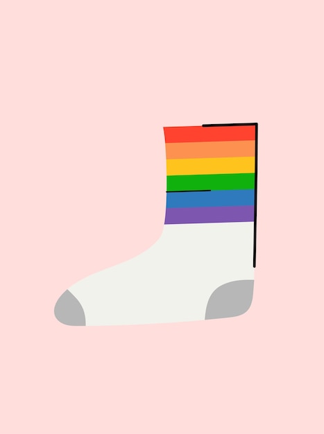 Calcetines Concept Pride LGBT Esta es una ilustración divertida y colorida de calcetines con el tema del orgullo