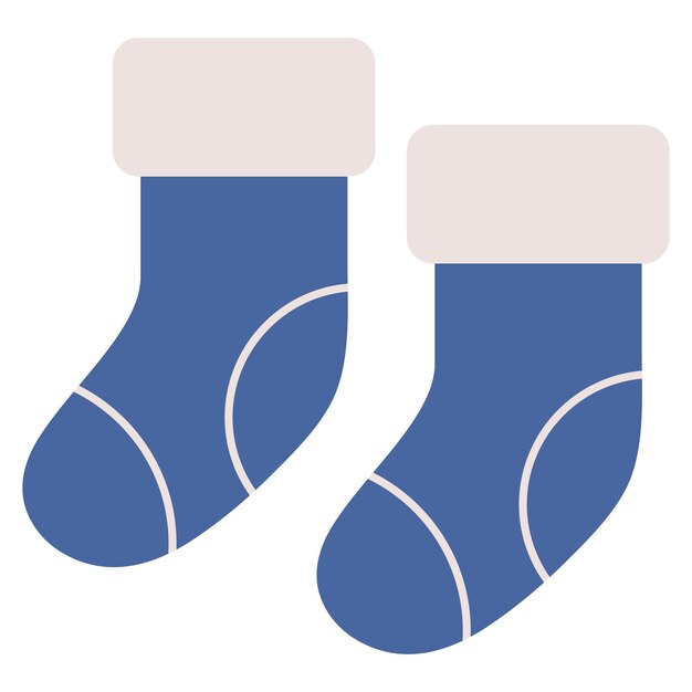 Calcetines de lana cálidos icono plano aislado sobre fondo blanco