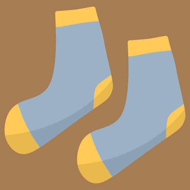 Calcetines lindos color amarillo y azul niños tela plana vector ilustración