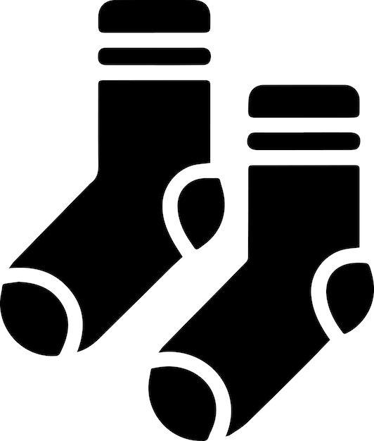 Calcetines mínimos silueta vectorial del icono fondo blanco relleno con negro 8