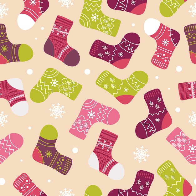 Calcetines de Navidad brillantes Medias Ropa de invierno con motivos escandinavos, copos de nieve en dibujos animados