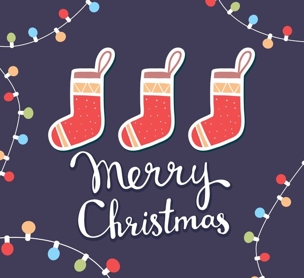 calcetines de navidad con texto feliz navidad
