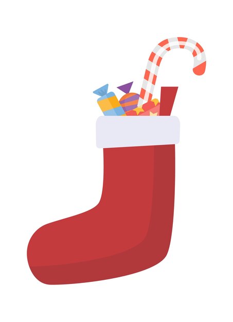calcetines navideños dibujos animados navidad año nuevo calcetín con dulces caramelos fiesta decoración atributo vector dibujos animados simple objetos minimalistas