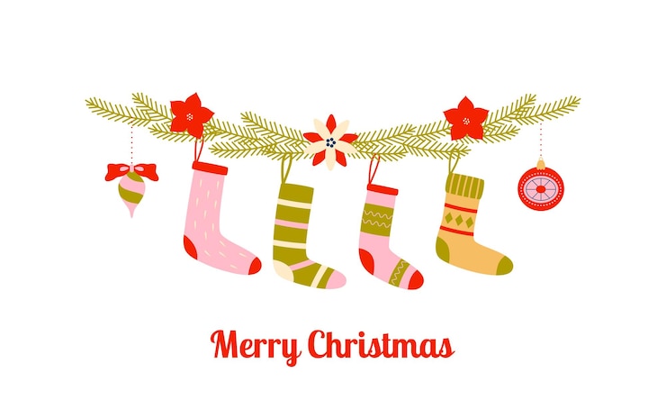 Vector calcetines de papa noel