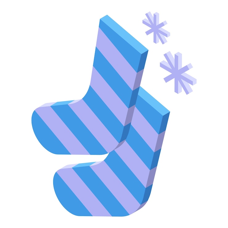 Vector calcetines de snowboard icono vector isométrico deporte niño extremo activo
