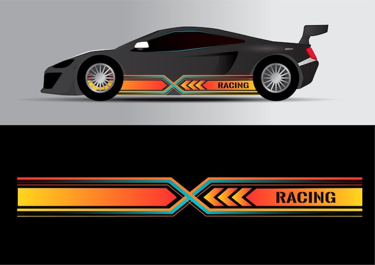 Calcomanía para autos deportivos rayas Pegatinas para tuning de automóviles rayas de carreras de velocidad Marcas rojas para el transporte 64