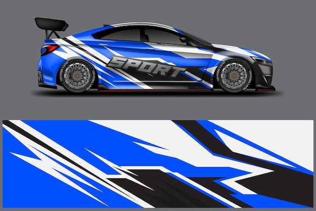 Calcomanía car wrap design vector graphic abstract stripe racing fondo para vehículo