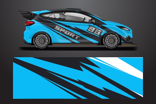 Calcomanía Car Wrap Design Vector Graphic Abstract Stripe Racing Fondo para vehículo