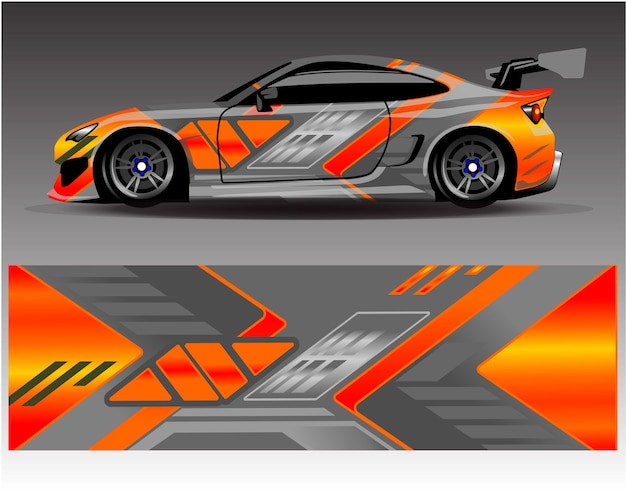 Calcomanía car wrap design vector livery carrera