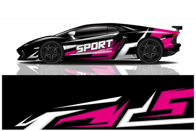 calcomanía de coche deportivo