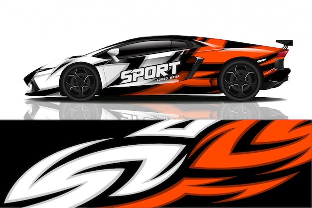 calcomanía de coche deportivo