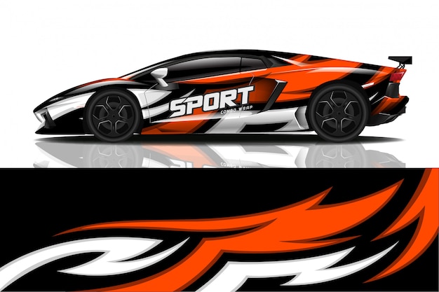 calcomanía de coche deportivo