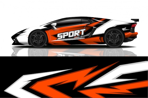 calcomanía de coche deportivo