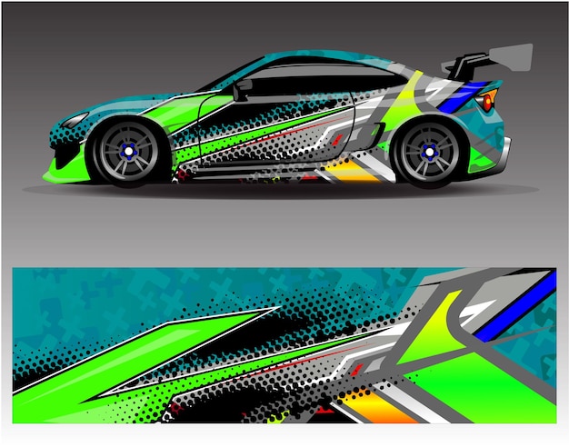 Calcomanía de coche vector gráfico envoltura vinilo pegatina Diseños de rayas abstractas gráficas para vehículos de carreras
