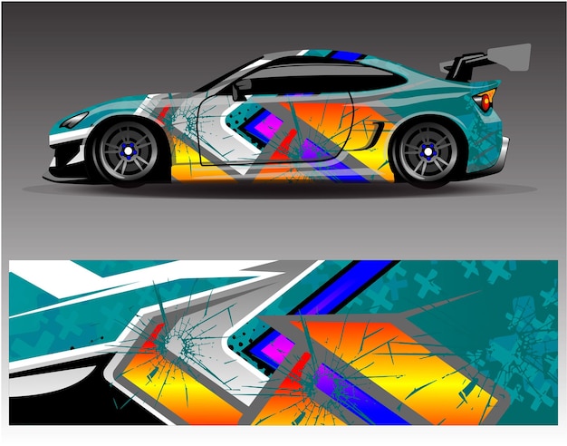 Calcomanía de coche vector gráfico envoltura vinilo pegatina Diseños de rayas abstractas gráficas para vehículos de carreras