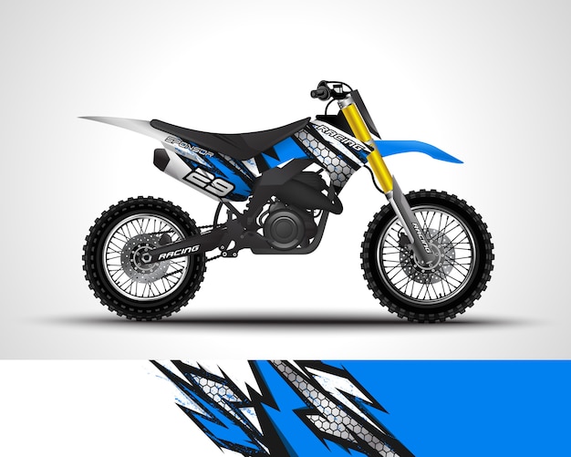 Vector calcomanía cruzada de motocross y adhesivo de vinilo