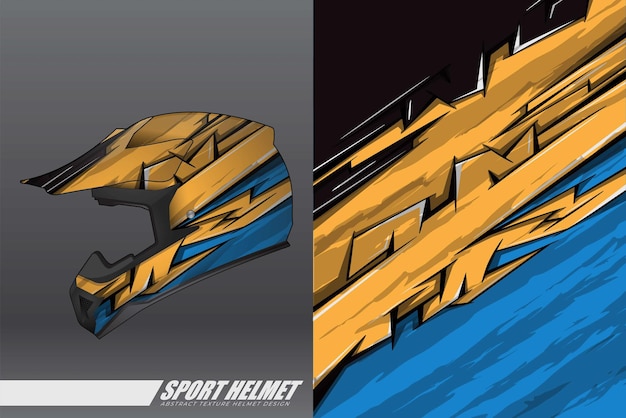 Calcomanía de envoltura de casco de carreras e ilustración de diseño de calcomanía de vinilo