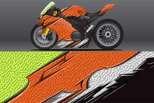 Calcomanía de envoltura de motocicleta y diseño de calcomanías de vinilo Fondo abstracto gráfico conceptual para envolver
