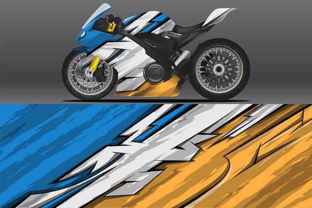 Calcomanía de envoltura de motocicleta y diseño de calcomanías de vinilo Fondo abstracto gráfico conceptual para envolver