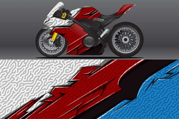 Calcomanía de envoltura de motocicleta y diseño de calcomanías de vinilo Fondo abstracto gráfico conceptual para envolver