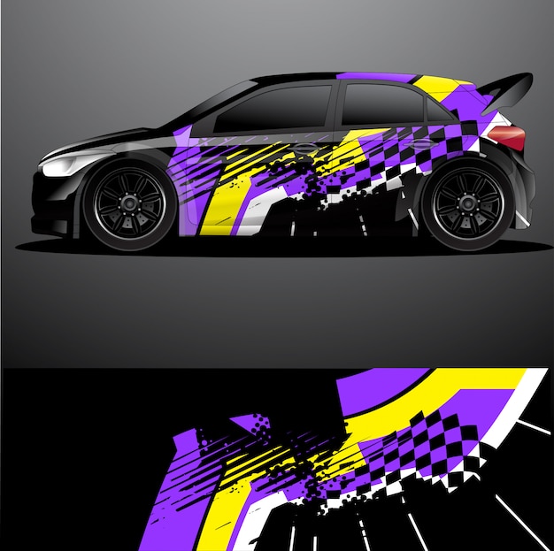 calcomanía gráfica de rally car