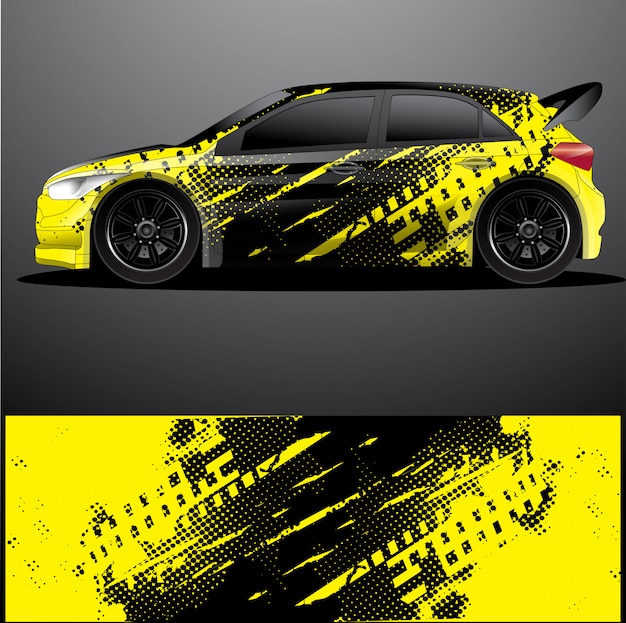 calcomanía gráfica de rally car
