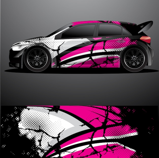 calcomanía gráfica de rally car