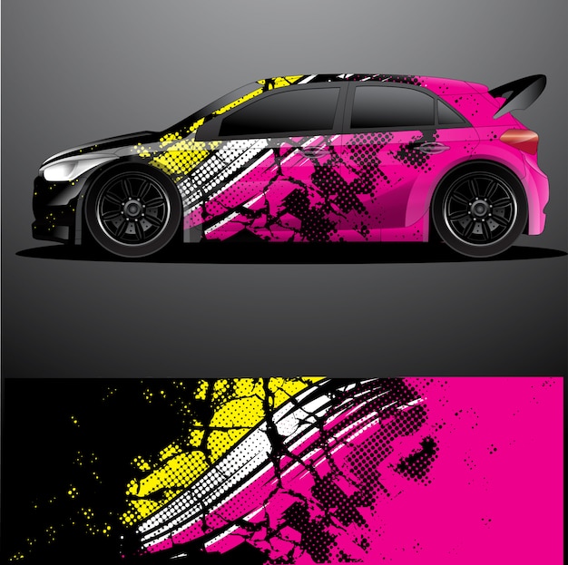 calcomanía gráfica de rally car