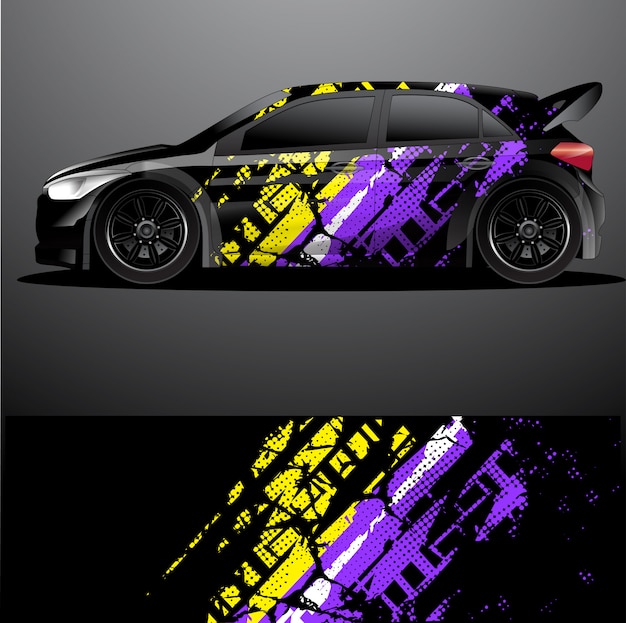 calcomanía gráfica de rally car