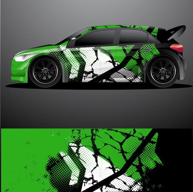 calcomanía gráfica de rally car