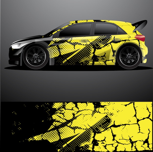 calcomanía gráfica de rally car