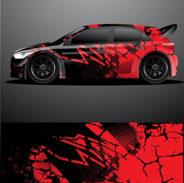 calcomanía gráfica de rally car