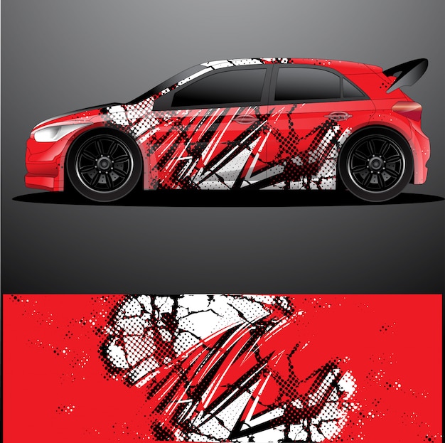 calcomanía gráfica de rally car