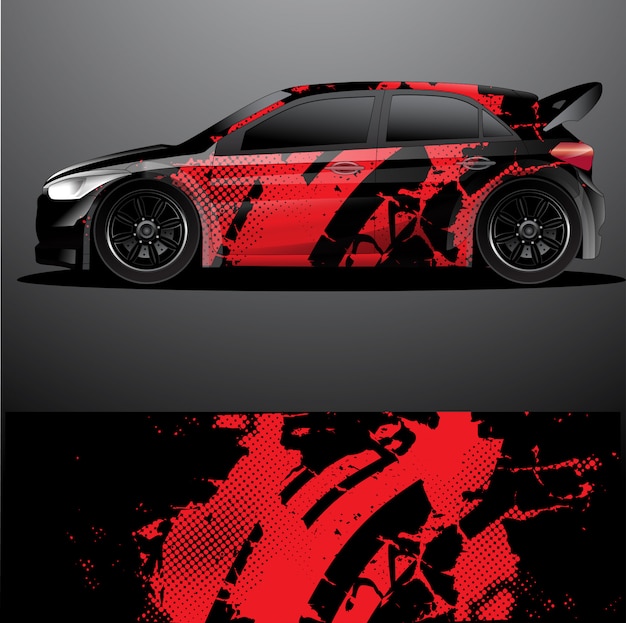 calcomanía gráfica de rally car