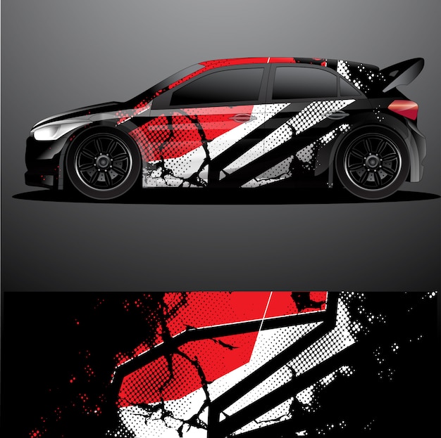 calcomanía gráfica de rally car