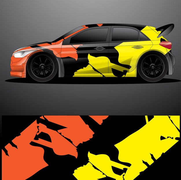 calcomanía gráfica de rally car