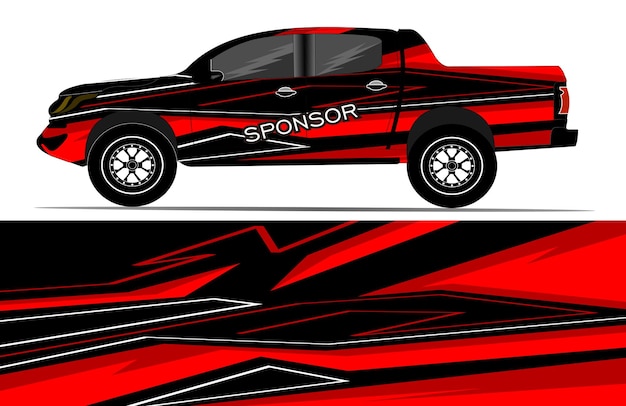 Calcomanía todoterreno de rally de carrera de librea personalizada y tintado de vehículo de automóvil Vector de diseño de calcomanía de envoltura de automóvil