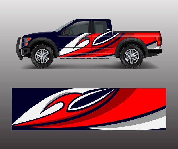 Calcomanía de vehículo todoterreno de rally de carrera de librea personalizada y vector de diseño de calcomanía de envoltura de automóvil teñido