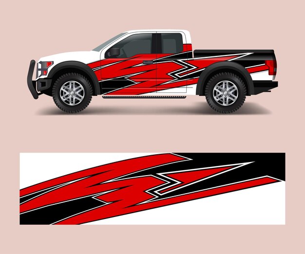 Calcomanía de vehículo todoterreno de rally de carrera de librea personalizada y vector de diseño de calcomanía de envoltura de automóvil teñido