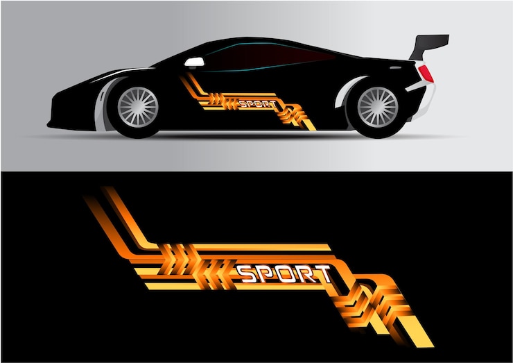 Vector calcomanías para autos deportivos, calcomanías para tuning de automóviles, rayas de carreras de velocidad, marcas rojas para transporte p93