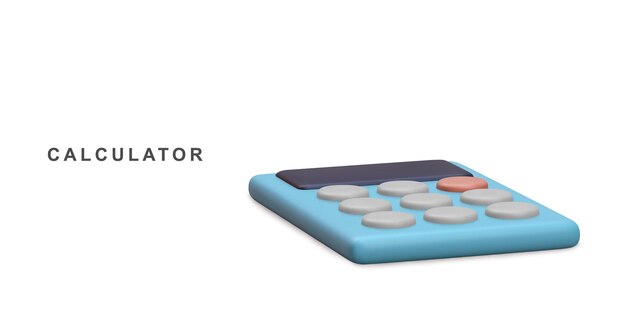 Vector calculadora 3d en fondo blanco ilustración vectorial