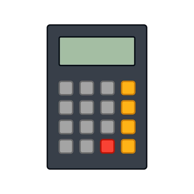 Calculadora aislada sobre fondo blanco Ilustración vectorial